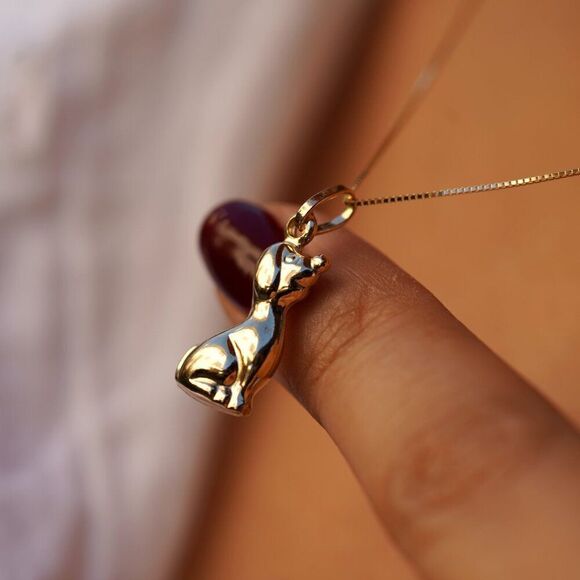 14K Gold Dog Charm Pendant | Elegant Pet Lover Jewelry by Tehrani Jewelry - Picture 4 of 4